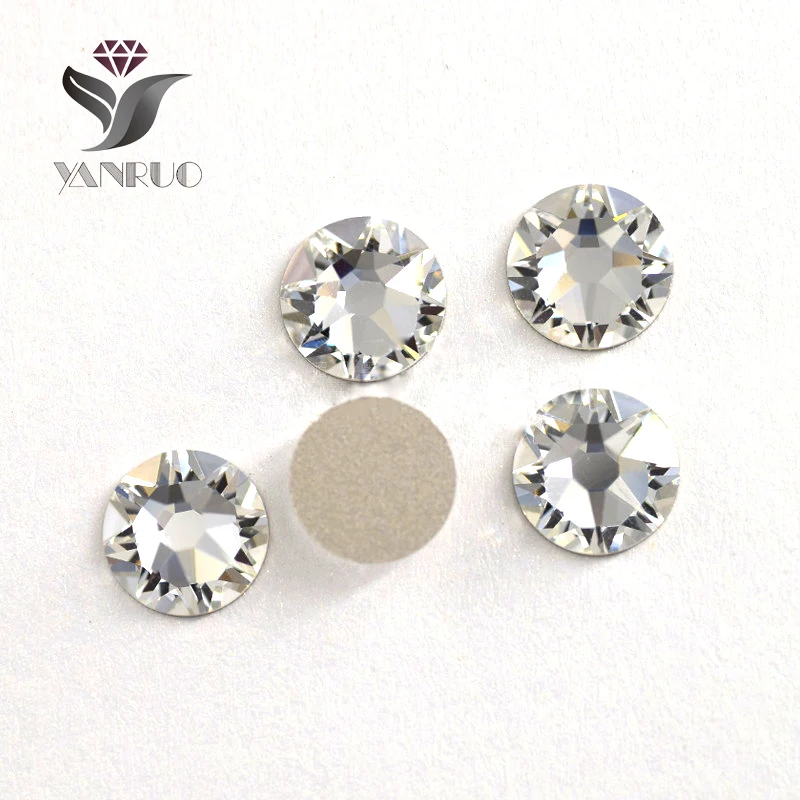 YANRUO 5A Crystal SW RhinestonesSS10 SS16 SS20 SS30 Clear Strass NO Hotfix Flatback Crystals Sparkle Xirius Nail Art Rhinestone | Красота и