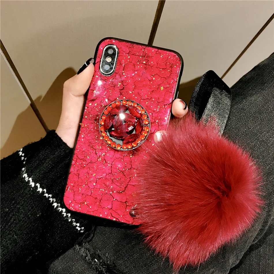 For Apple iPhone 7 Case Luxury Epoxy Fashion Diamond Cover for Xs Max XR 6 6s 8 Plus Hard Stand Phone Housing |