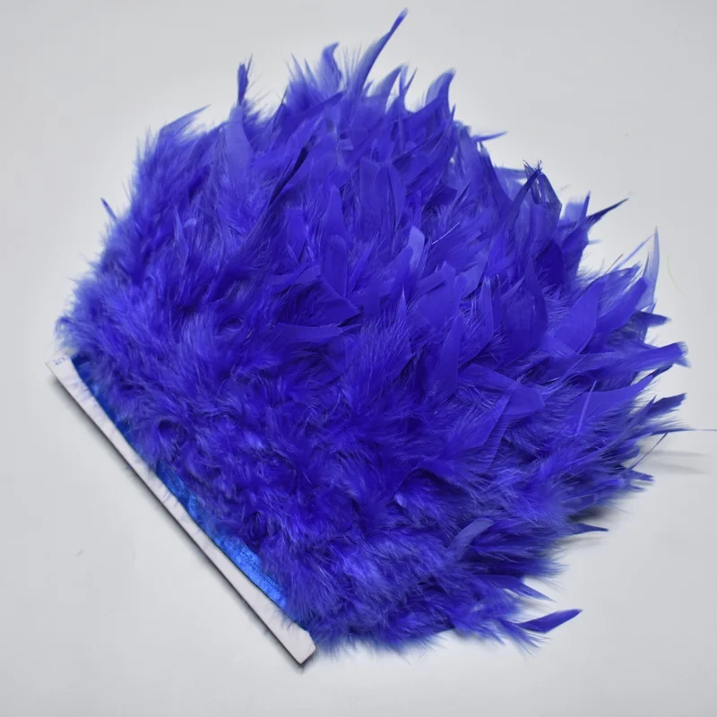 Royal blue 10 бело-серого цвета из турецких мохнатых перьев перьевые кромки, с бахромой, на стопу длиной от 10 до 15 см перо для рукоделия ленты Карнавальная одежда вечерние украшения рукоделие Шлейфы - Цвет: Royal blue