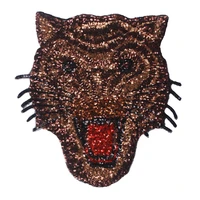 10piece beaded sequin leopard head sew on patches lace applique lace embroidery fabric patches craft sewing supplies th419