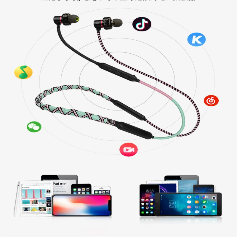 Текстильный плетёный Bluetooth 4 2 Беспроводной наушники водонепроницаемые