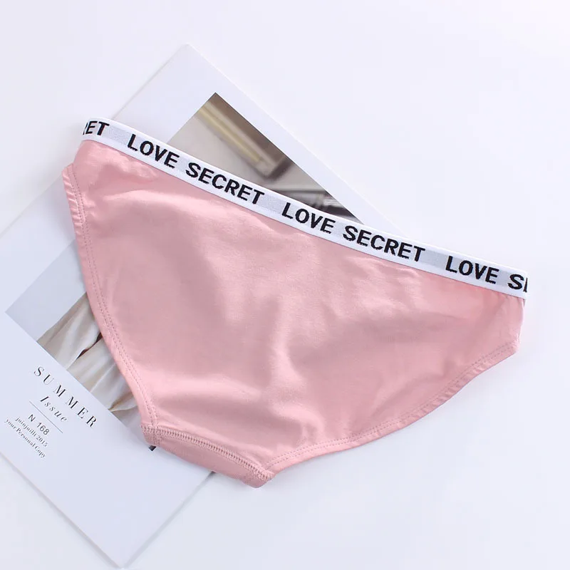 Женское нижнее белье с надписью «Love Secret», хлопковые сексуальные спортивные трусы с низкой талией для студентов, здоровое дышащее нижнее белье