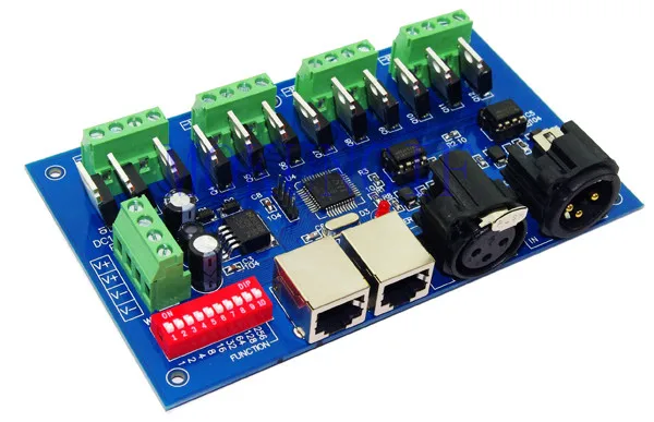 5 шт 12CH Easy dmx512 контроллер декодер WS-DMX-12CH 4 группы RGB выход с (XLR RJ45) каждый канал макс.