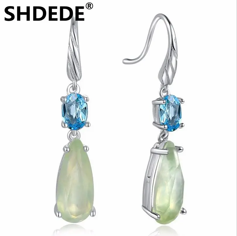 Серьги SHDEDE из серебра S925 пробы серьги с натуральным зеленым виноградом украшения