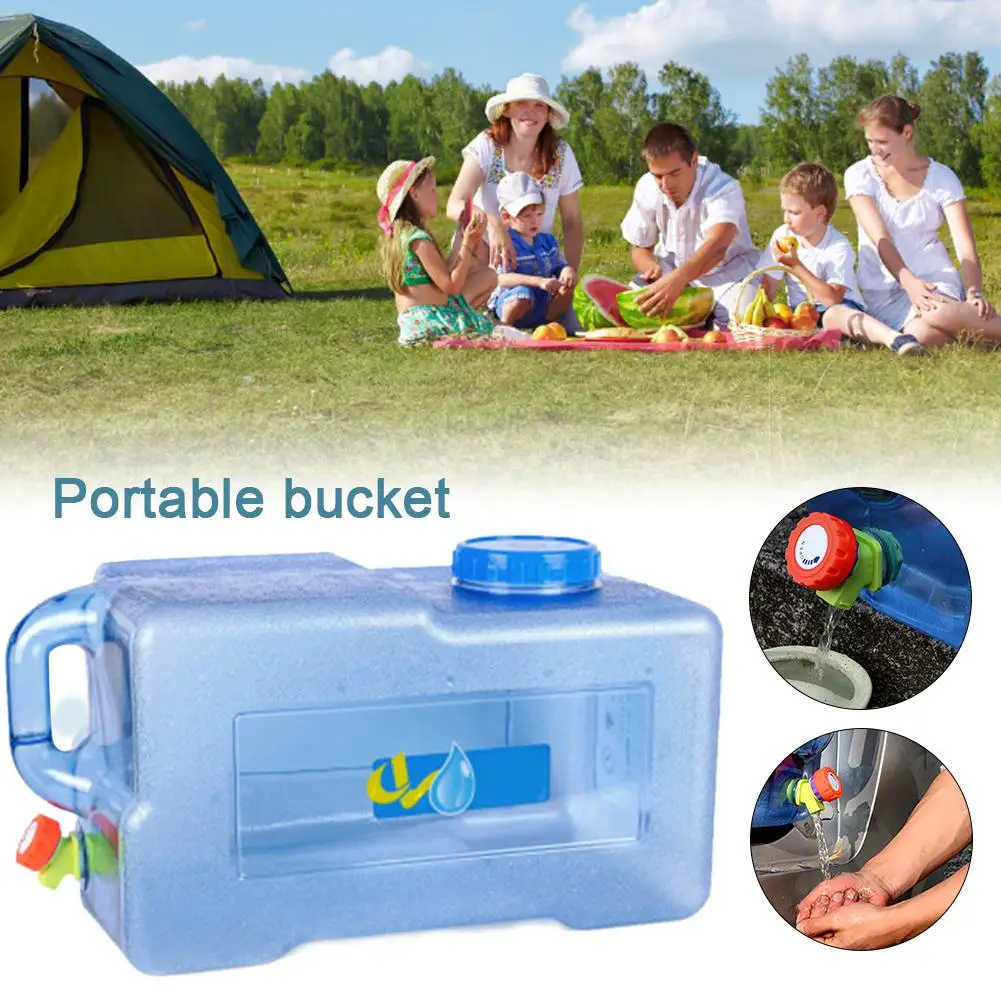 

25L Car Bucket Thickened With Faucet Self Driving Auto Portable Square PC Bucket Outdoor Camping Water Carrier Storage Container