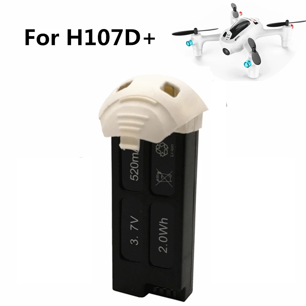 

High Qaulity Battery 1 PC 3.7V 520mAh 2.0Wh Lipo Battery for Hubsan H107D+ RC Quadcopter Black for RC Helicopter