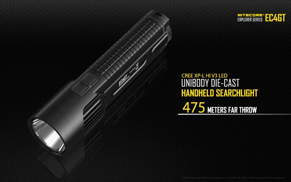 Бесплатная доставка NITECORE EC4GT черный удобный портативный 1000LM эмиттер флэш