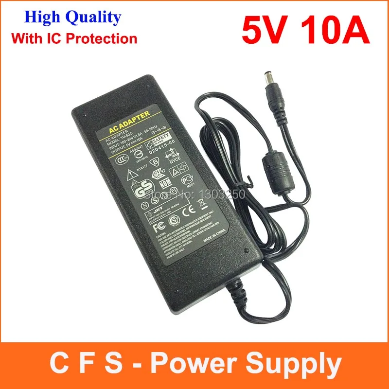 AC DC 5V 10A источник питания Adpater 50W зарядное устройство светодиодный трансформатор