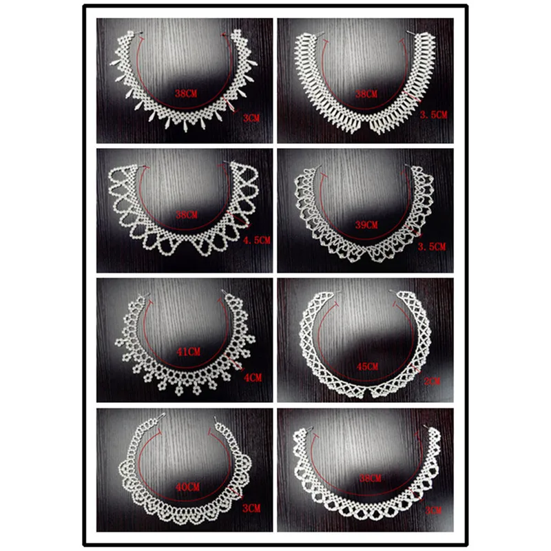 1Pc Women Collar Pearl Lace Applique Shirt Decorative Trims DIY Dress Clothes Sewing Accessories ZK767 | Дом и сад