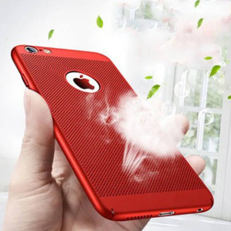Мобильный чехол для iPhone 6 6s 7 Plus 5S Ultra Slim Grid Heat Dissipate Luxury Matte Hard PC Protective Cover SMSNXY