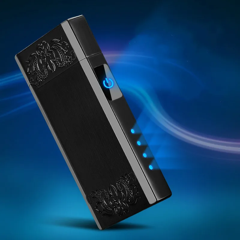 Новинка двухдуговая Usb Зажигалка Светодиодный дисплей питания электрическая