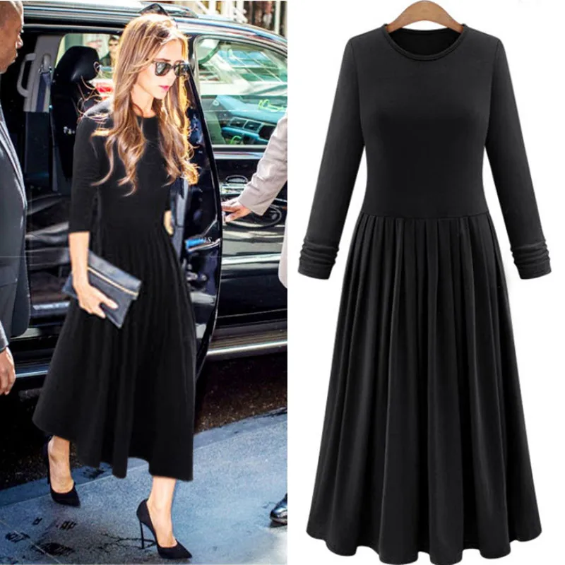 Новинка 2020 весенне-осеннее женское платье из 100% хлопка модала с длинным рукавом