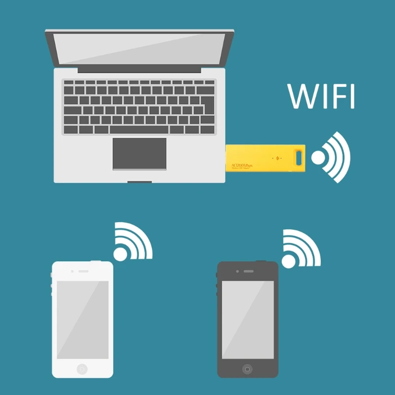AC1200Mbps Двухдиапазонная беспроводная сетевая карта USB 3,0 Ультра-Быстрый Wifi ретранслятор AP