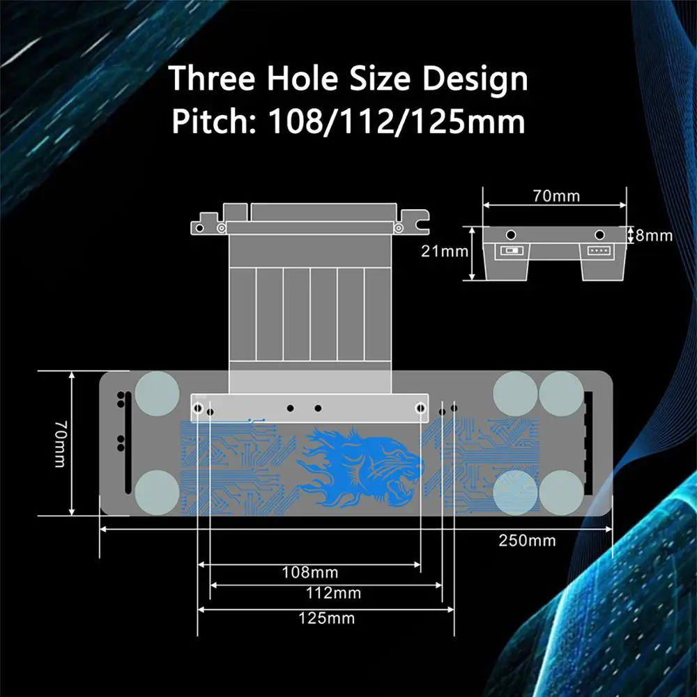 2019 new model PCI- E 3.0 16X Graphics Card vertical kickstand/base with RGB LED Light and PCI-E Extension cable DIY ATX case |