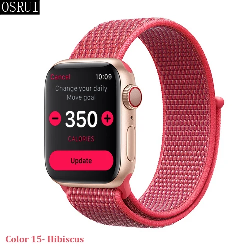 15- Hibiscus Спортивный ремешок-петля для apple watch 4, 5, 3, 44 мм, 40 мм, correa, 42 мм, 38 мм, iwatch, браслет, дышащий, apple, Аксессуары для часов - Цвет ремешка: 15- Hibiscus