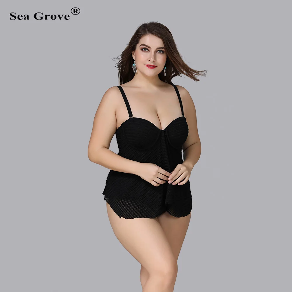 Женский купальник большой размер 3XL/4XL/5XL Цельный пуш ап винтажный чистая пряжа