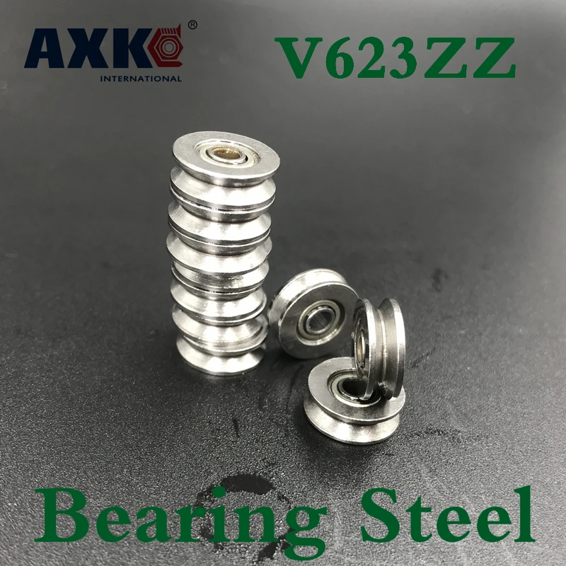

2021 10pcs Bearing Steel V623zz Abec-5 V Groove Roller Wheel Ball 3*12*4 Mm Embroidery Machine Pulley V623 623v 623vv Szv3-12