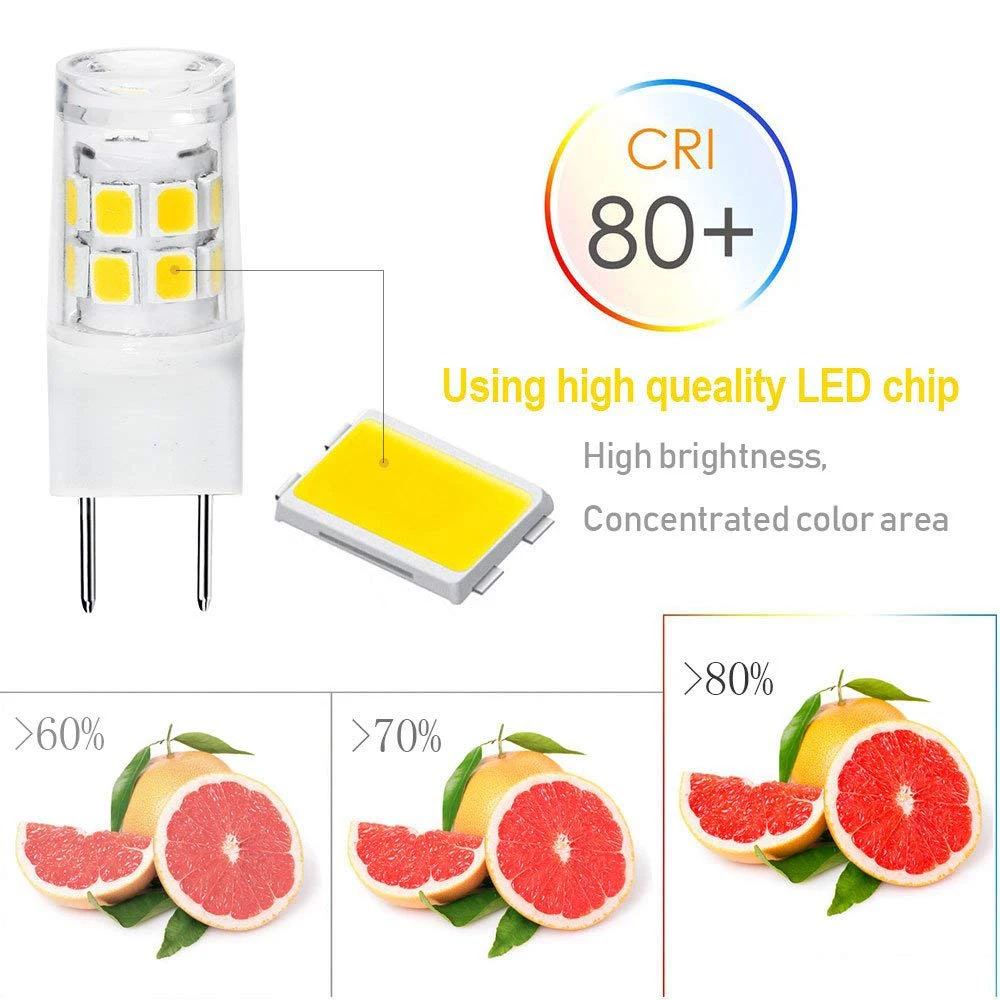 BIFI-LED G8 Light Bulb GY8.6 Bi-pin Base LED Not Dimmable T4 Xenon JCD Type 120V (5-Pack) (G8 3W) | Освещение