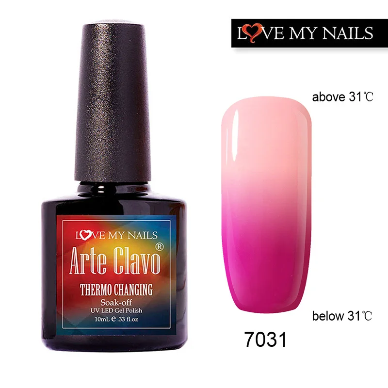 Гель лак для ногтей Arte Clavo с изменением цвета при температуре|gel nail polish colors|gel polishuv