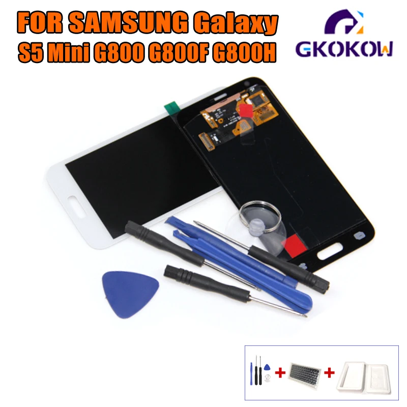 Супер Amoled LCD сенсорный экран дигитайзер панель для Samsung Galaxy S5 Mini G800 G800F ЖК дисплей в