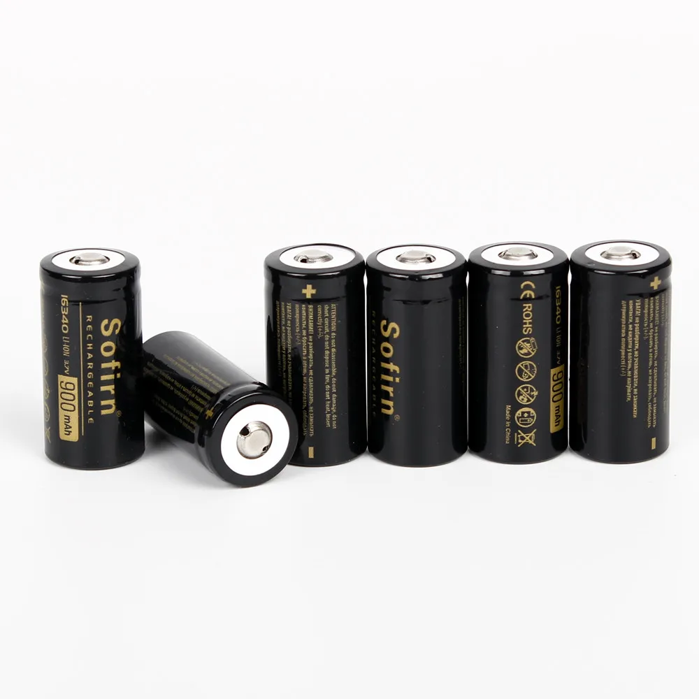 6 pieces Sofirn аккумуляторная батарея 16340 литий-ионная батарея 3,7 V 900mah 16340 ячеек перезаряжаемые батареи - Цвет: 6 pieces