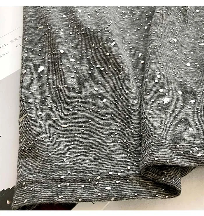 Shine star, женские футболки, лето, новинка, круглый вырез, короткий рукав, свободный, серый, расшитый блестками Топ, футболки, модная женская верхняя одежда, топы