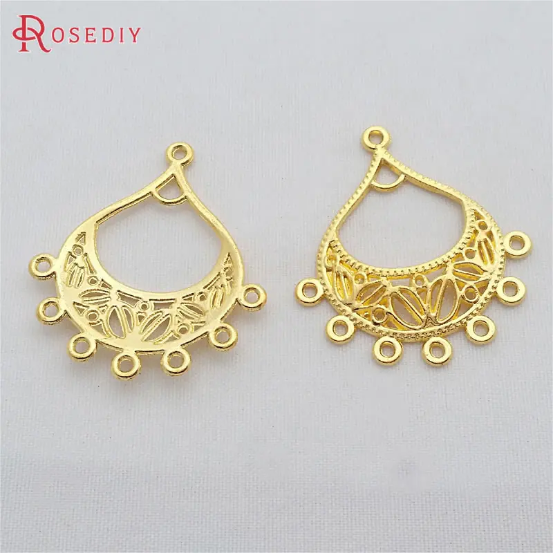 Gold Color 30481) 20 шт 34x30 мм античный бронзового цвета из цинкового сплава в форме капли серьги соединитель Подвески Diy ювелирных изделий Аксессуары оптом - Цвет: Gold Color