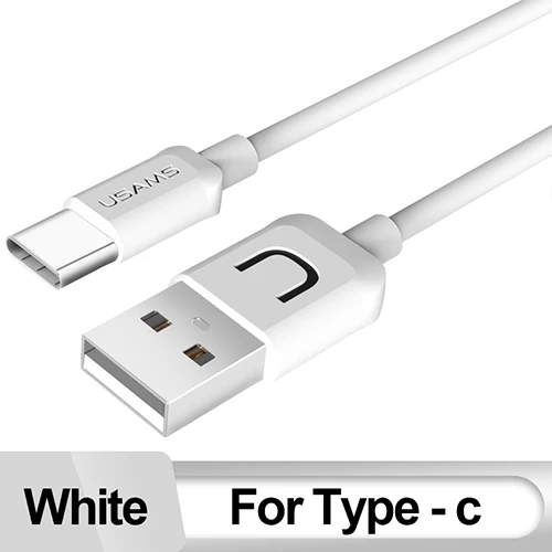 10 шт./партия usb кабель type-C, USAMS кабель для зарядки и синхронизации почти всех типов c кабель для зарядки телефона - Цвет: Белый