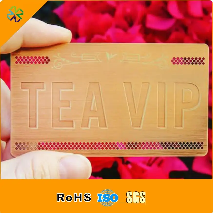 High quality expensive OEM Metal Business name memership embossed Cards with cutting through and laser words
