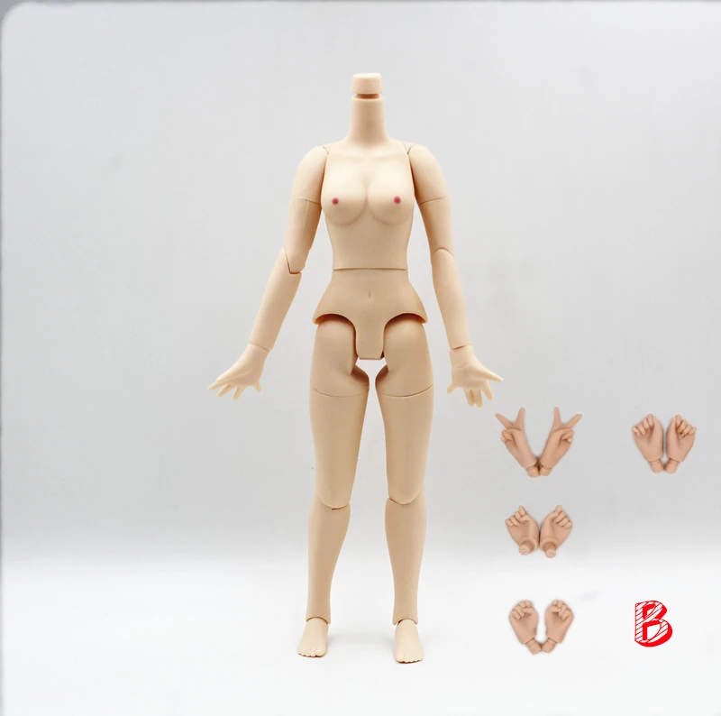 Red areola bodyB Азон тело Blyth Кукла тело является 8,5 дюймов суставное тело белая кожа Красный areola, ручная группа, большой Соединительный сустав в области груди 30 см 1/6 кукла игрушка подарок - Цвет: Red areola bodyB