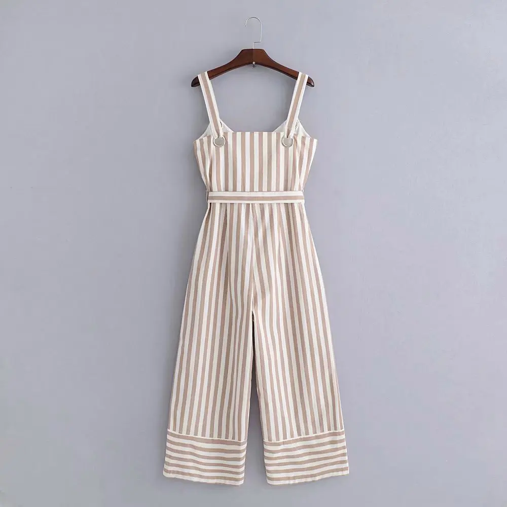 Женские стильные комбинезоны в полоску v образный шейный галстук бабочка ремни