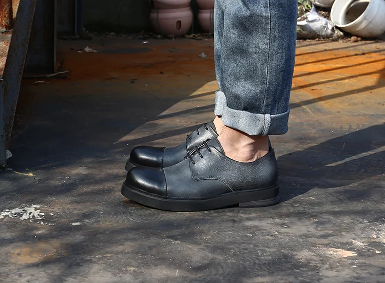 2017 повседневные туфли-оксфорды из натуральной кожи на толстой подошве с большим