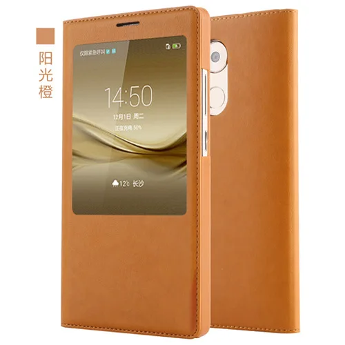 Luxury PU Leather Flip Case For Huawei Mate 8 Original Style View Window Cover Mobile Phone Smart for mate | Мобильные телефоны и