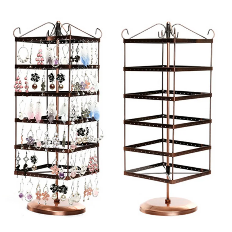 Стойка органайзер для ювелирных изделий 6 уровней 288 отверстий|display shelf|rotating shelfmetal