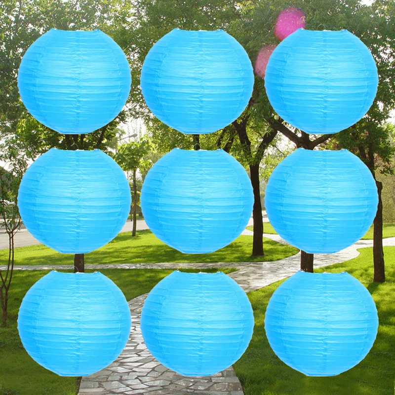 10 шт./лот 6 16 дюймов светло голубой Китайский бумажный фонарь для свадебного