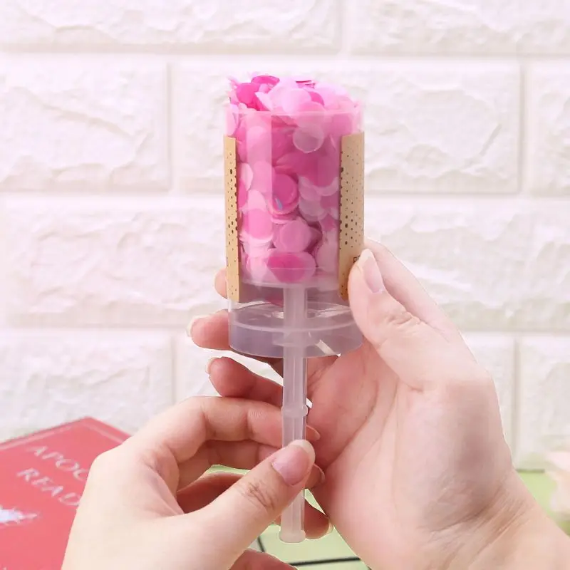 Круглая конфетти-блестки Push Pop Контейнер Свадьба День рождения Годовщина партия