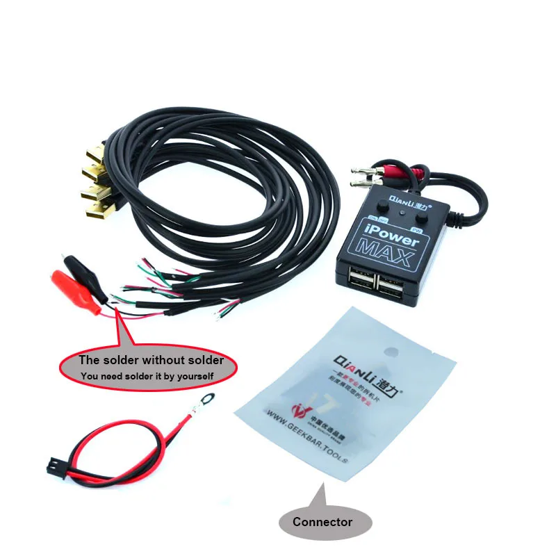 No welding Connector QianLi блок питания Тестовый Кабель с переключателем включения/выключения i power Max для iPhone 6/6 P/6 S/6SP/7/7 P/8G/8 P/X XS MAX DC мощность Тесты кабель - Цвет: No welding Connector