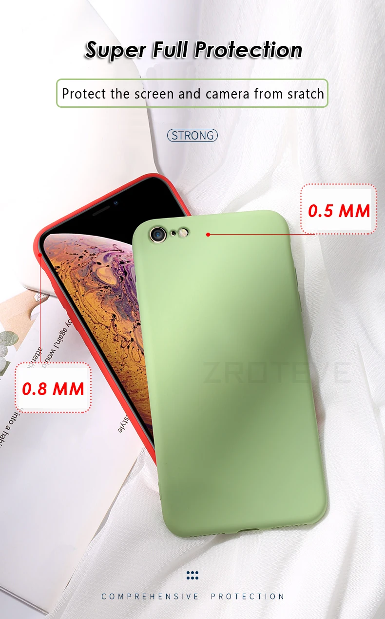 ZROTEVE чехол для iPhone 8 7 6 S 6 S Plus чехол Роскошный жидкий силикон для Apple iPhone 8 Plus чехол гладкая Крышка для iPhone6 чехол s