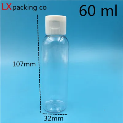 60ml 50 pcs 50 шт., 60, 100, 150 мл, пустая прозрачная пластиковая упаковка, раскладушка, бутылка для воды, кристально чистая, флип-топ, крышка, упаковка, мини-контейнеры - Цвет: 60ml 50 pcs