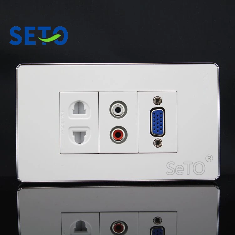 SeTo 120 тип красный и белый аудио + VGA два отверстия розетки питания панель настенная
