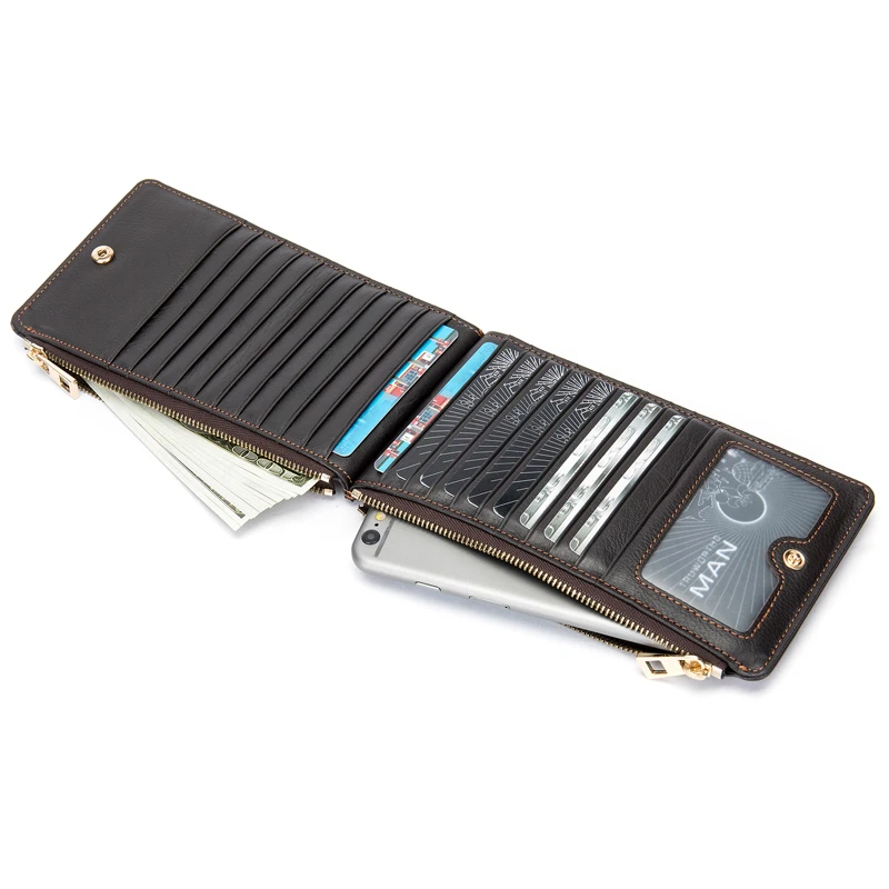 WESTAL тонкий мужской кошелек из натуральной кожи многофункциональный держатель