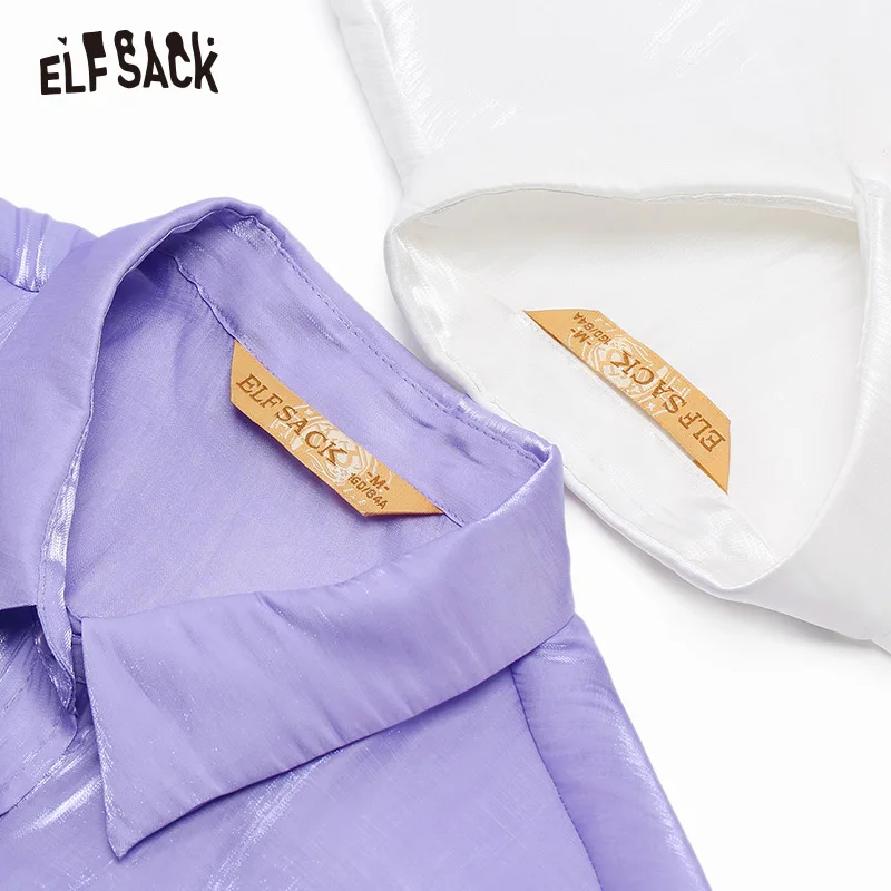 Женские повседневные блузки с оборками ELF SACK белые основные женские рубашки