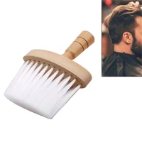1pcs pro wooden handle hair cutting hairdressing stylist salon care neck duster clean broken hair brush barbers tools