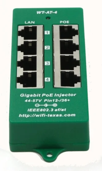 4-портовый гигабитный блок питания через Ethernet PoE + инжектор для автоматического