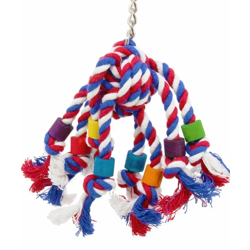 Parrot Toy Pet Bird Chew Rope Funny Bite Resistant Colorful Rope Creative Interactive Bird Cage Toy Bird Toy Claw Grinding Bird  - buy with discount
