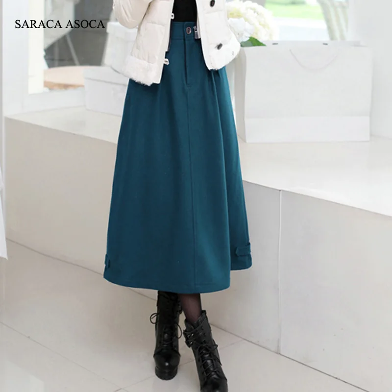 Новинка зимняя длинная юбка женская модная плотная ткань Длина голеностопного