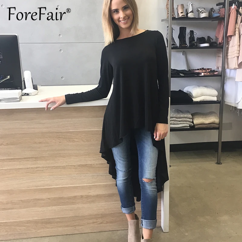 Forefair черный расширения Топ Платье Для женщин коллекция 2017 г. на осень зиму с