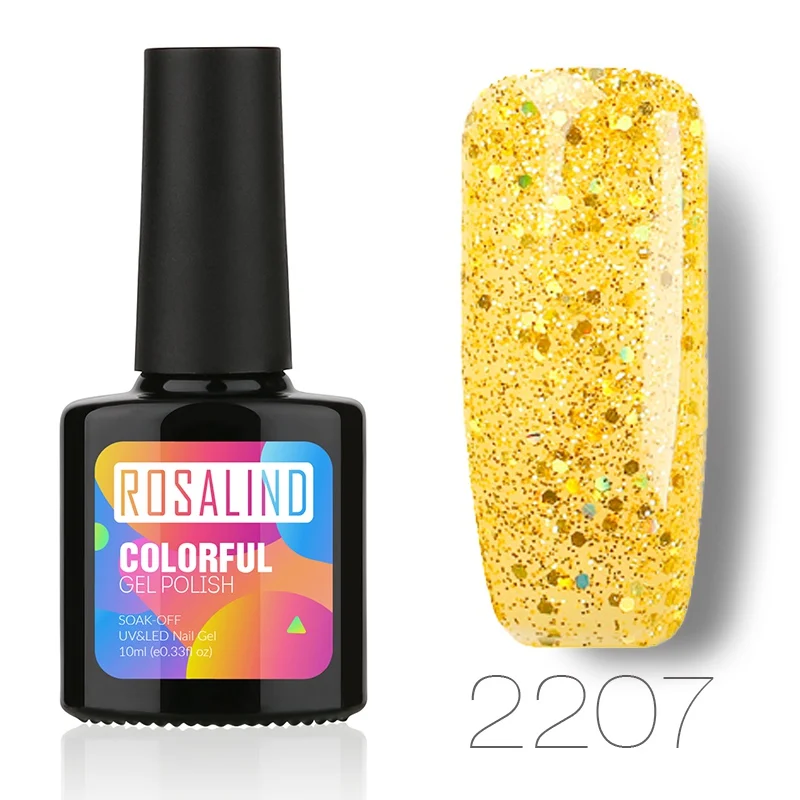 RA2207 ROSALIND гель 1S Красный бриллиант гель для ногтей с блестками Набор лаков Светодиодный УФ-гель лак замачиваемый верхний базовый слой необходимый лак для ногтей - Цвет: RA2207