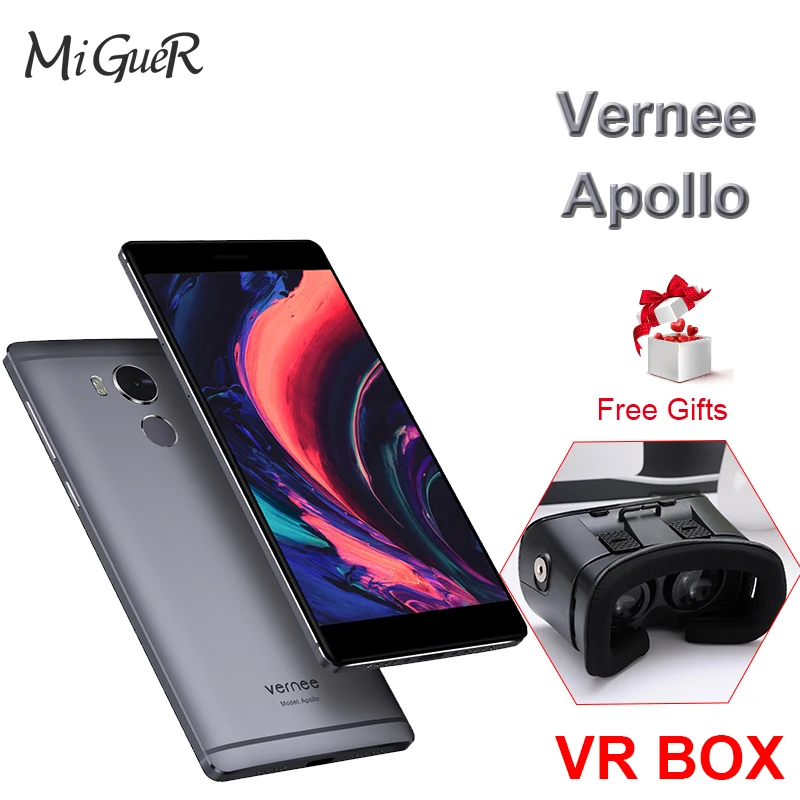 Оригинальный Vernee Apollo мобильного телефона Android7.0 MT6797T Дека Core 4 ГБ + 64 5 Inch21.0MP 8.0MP 3100