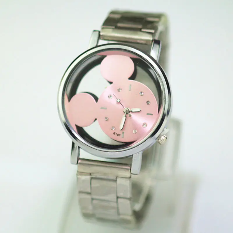 Reloj mujer часы с Микки-Маусом для женщин часы из нержавеющей стали студентов Дети Спортивные кварцевые наручные часы Relogio Feminino